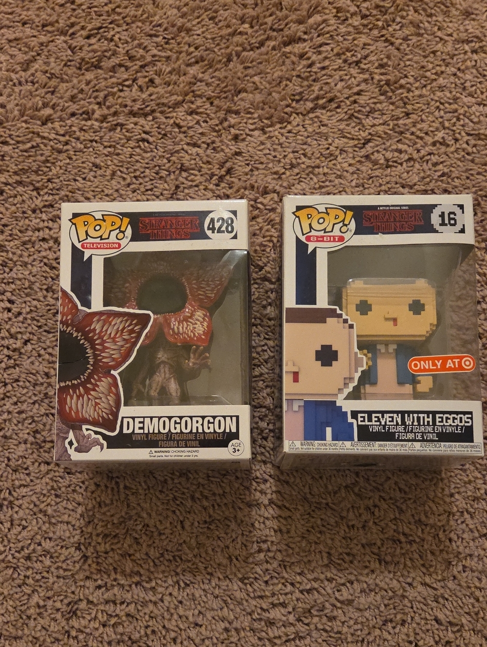 Funko Stranger Things Demogorgon & Eleven With Eggos Vinyl Figures - Brown/Beige